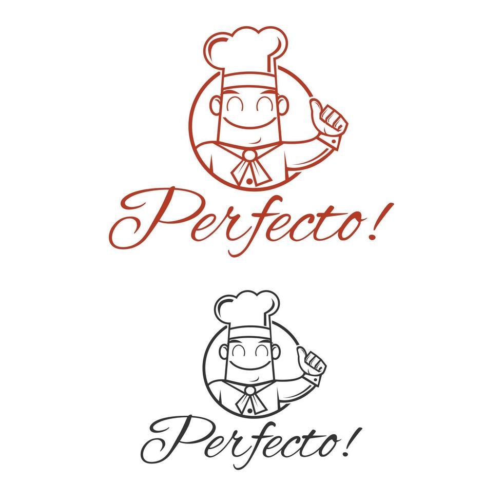 logo du chef cuisinier vecteur