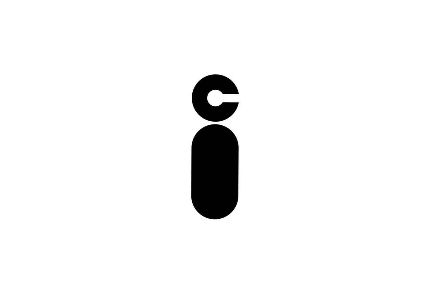 ic ci ic initiales lettre logo isolé sur fond blanc vecteur