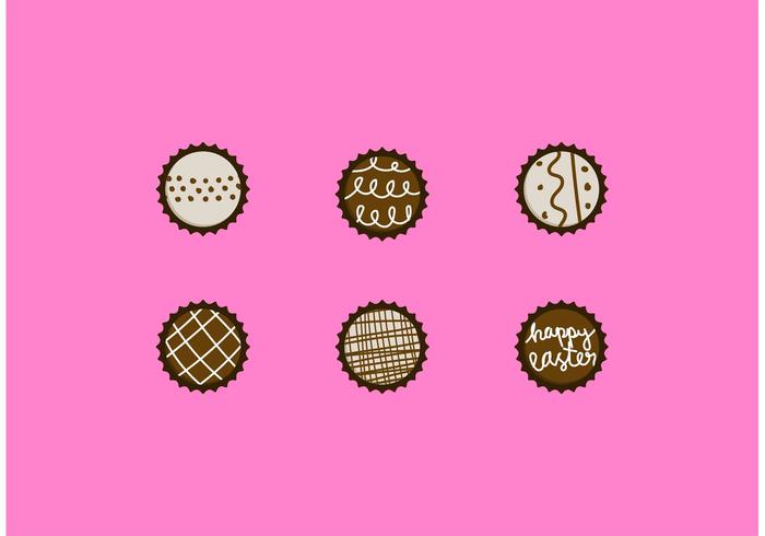Ensemble de dessins vectoriels de truffe au chocolat vecteur