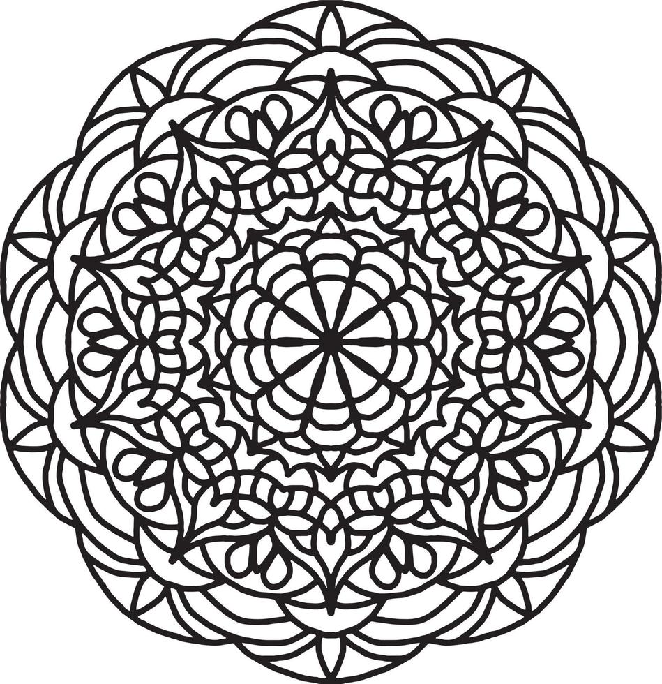 motif de mandala de fleurs. ornement de cercle décoratif dans un style oriental ethnique. vecteur