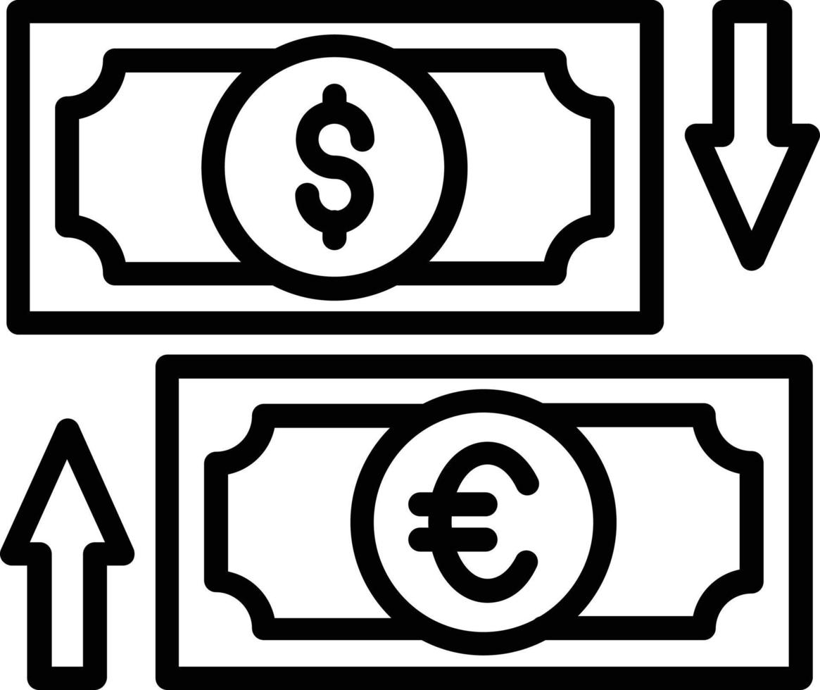 icône de ligne vectorielle d'échange vecteur