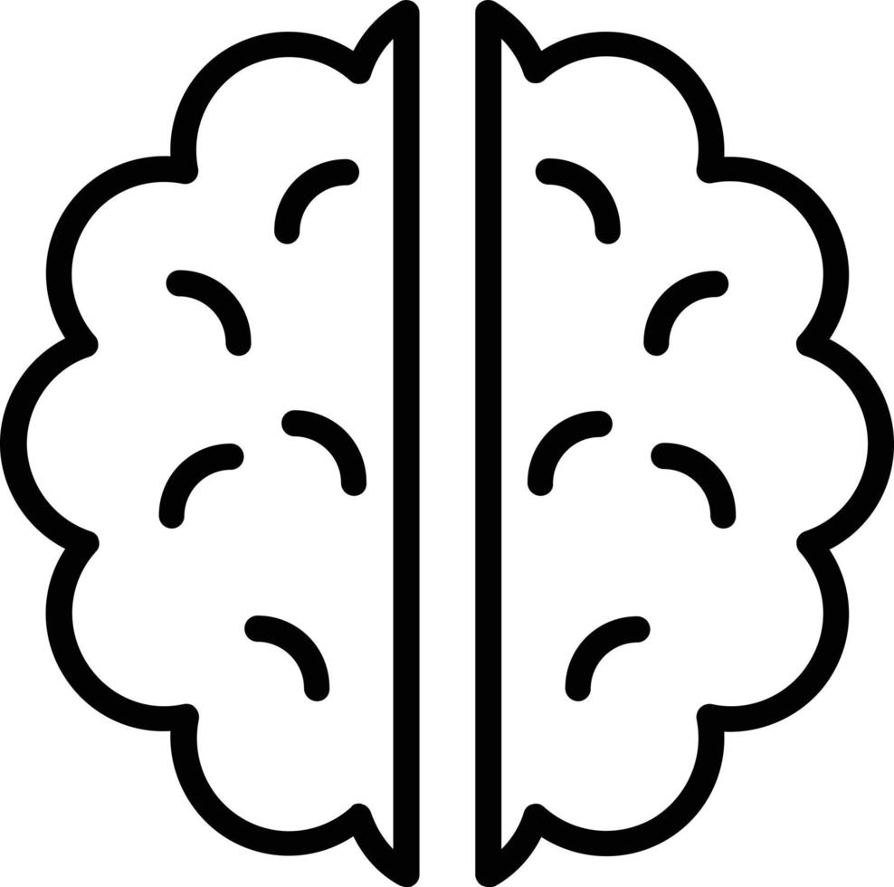 icône de ligne de vecteur de cerveau