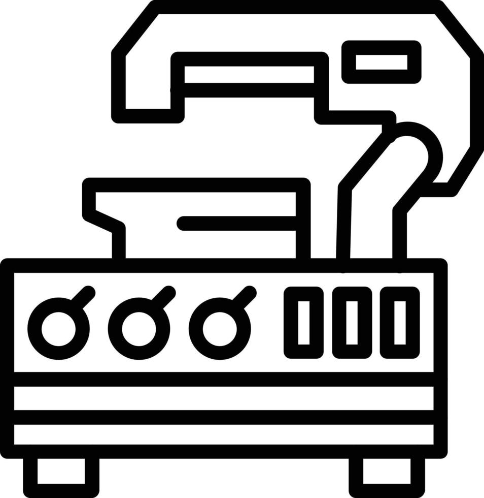 icône de ligne vectorielle de machine de découpe de métal vecteur