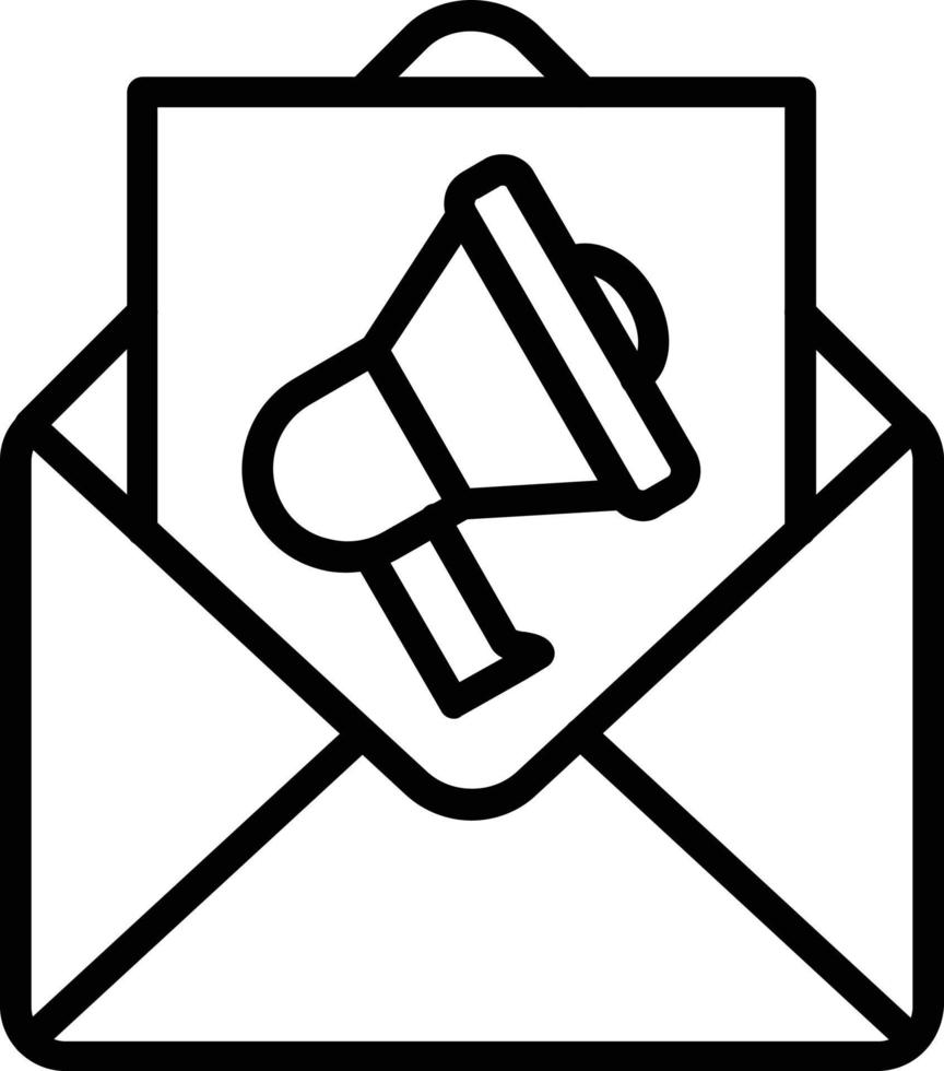 icône de ligne de vecteur de courrier électronique