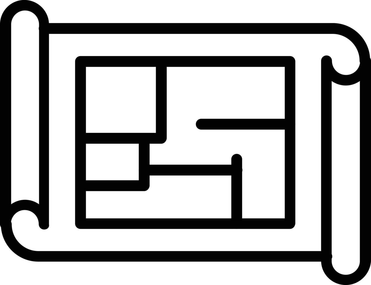 icône de ligne vectorielle de plan d'étage vecteur