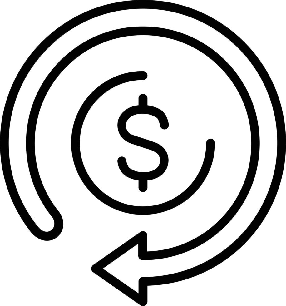 icône de ligne de vecteur de remboursement