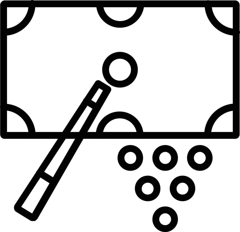 icône de ligne de vecteur de table de billard