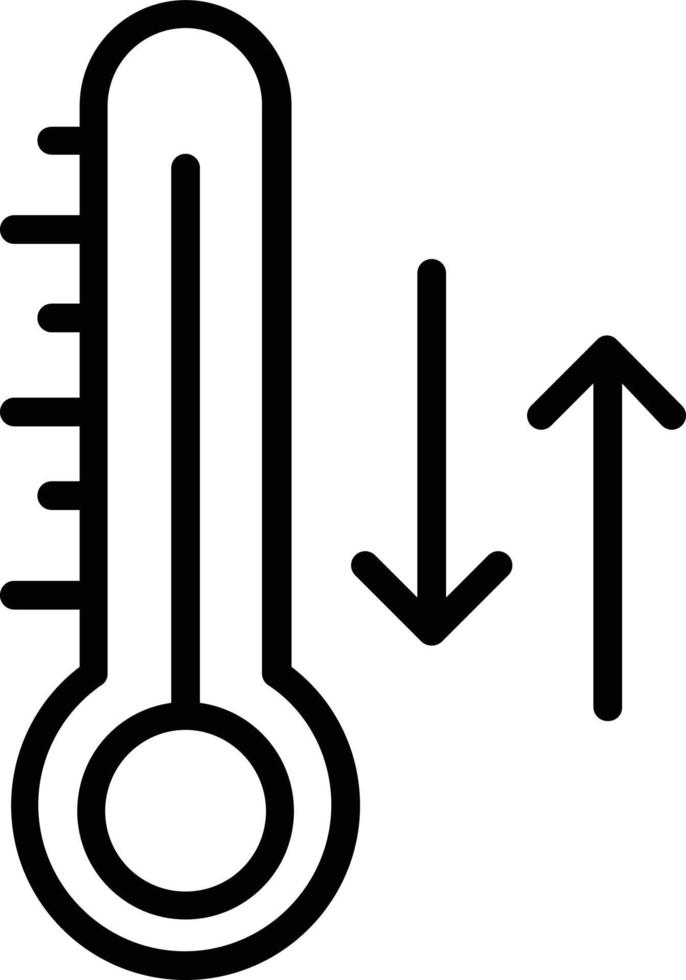icône de ligne de vecteur de température