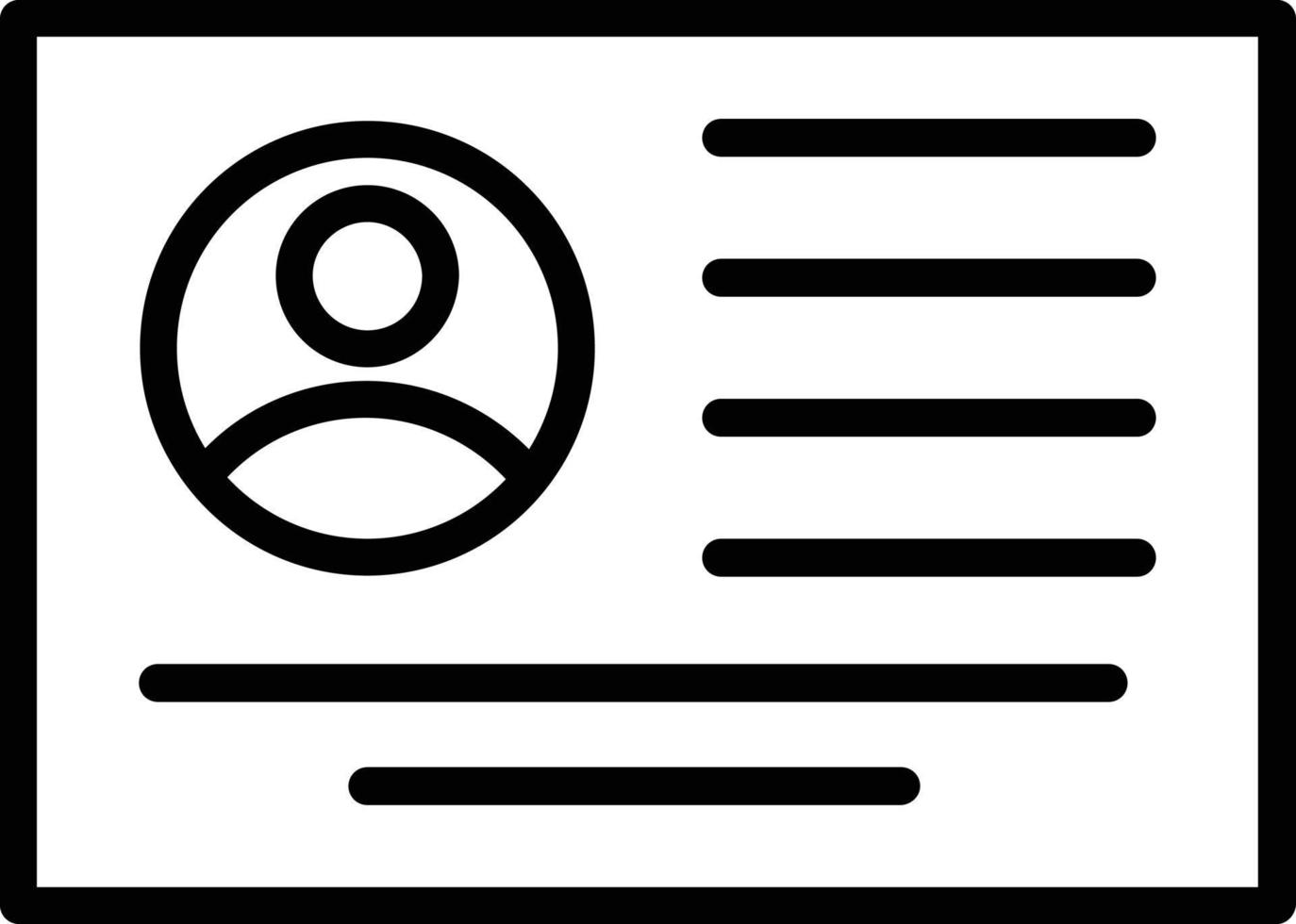 icône de ligne de vecteur de carte d'identité