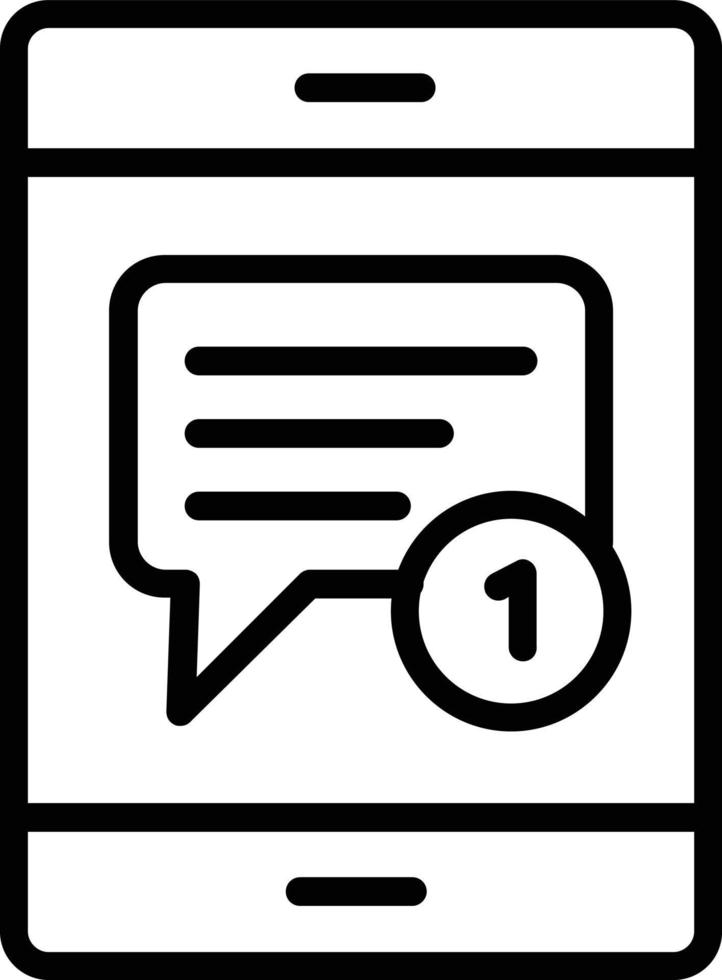 icône de ligne de vecteur de message