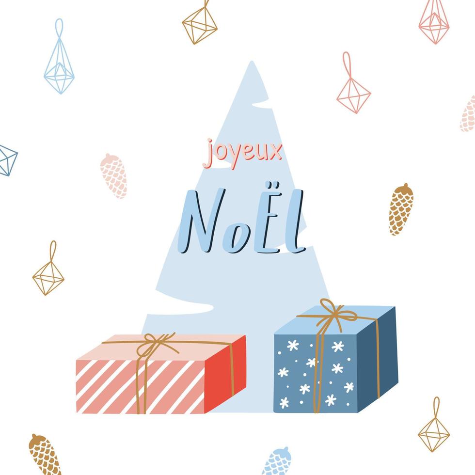 carte de voeux dessinée à la main de saison de noël. vecteur