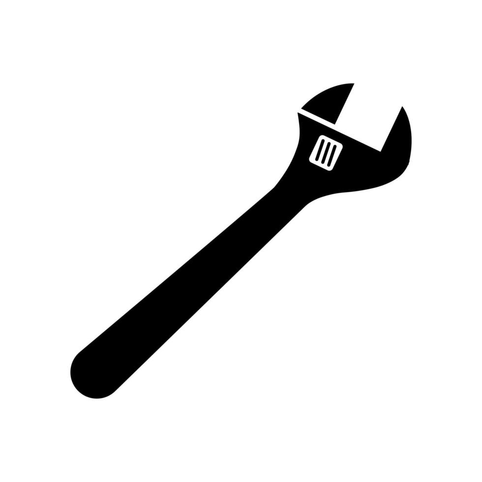 icône de vecteur de clé à molette isolé sur fond blanc