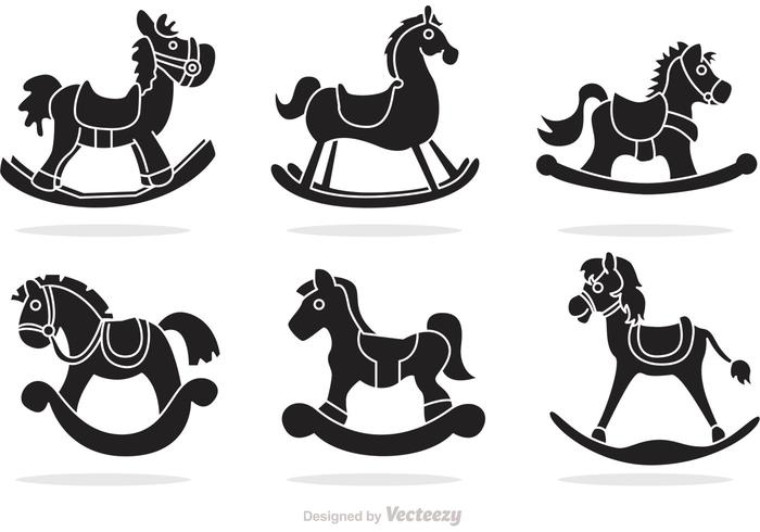 Vecteurs Black Rocking Horse vecteur