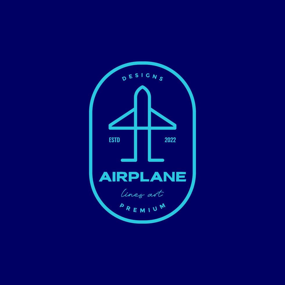 avion de ligne avec badge minimal couleur logo design vecteur graphique symbole icône illustration idée créative