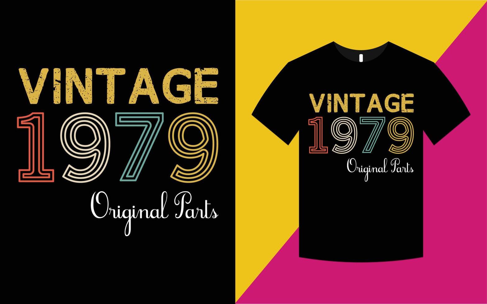 modèle de t-shirt graphique vintage anniversaire 1979 vecteur