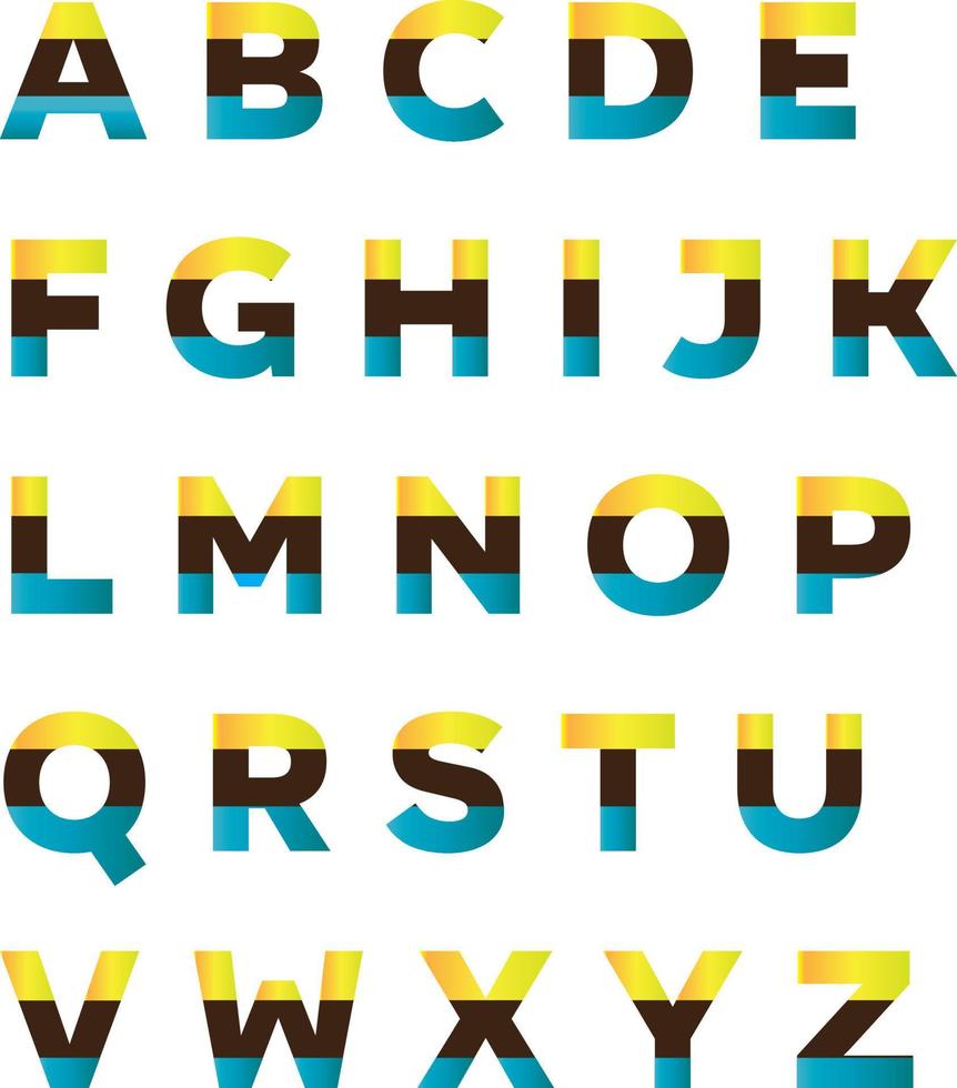 alphabet dégradé coloré vecteur