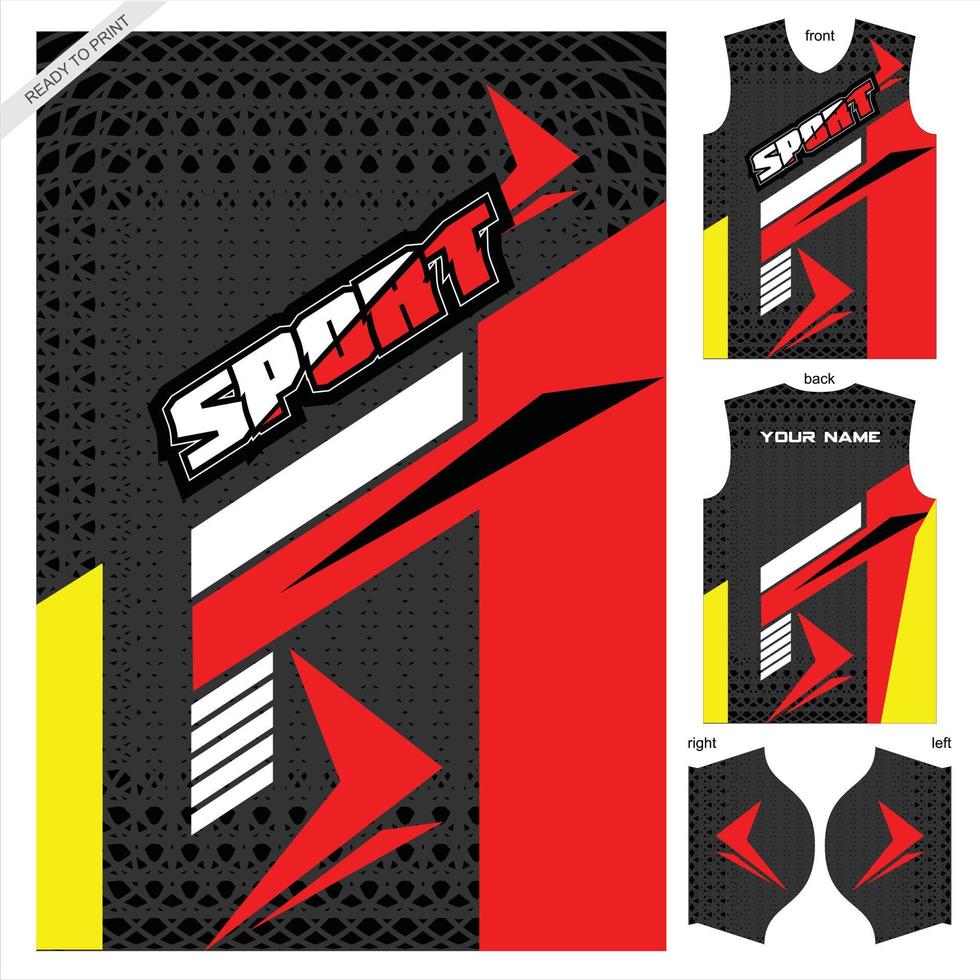 conception abstraite de modèle de maillot de t-shirt prêt à imprimer pour le football, le football, l'esport, la course, le cyclisme sports prêt à imprimer le vêtement en tissu vecteur