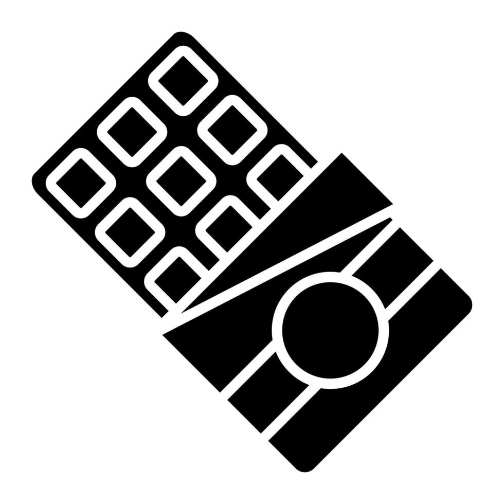 icône de glyphe de barre de chocolat vecteur