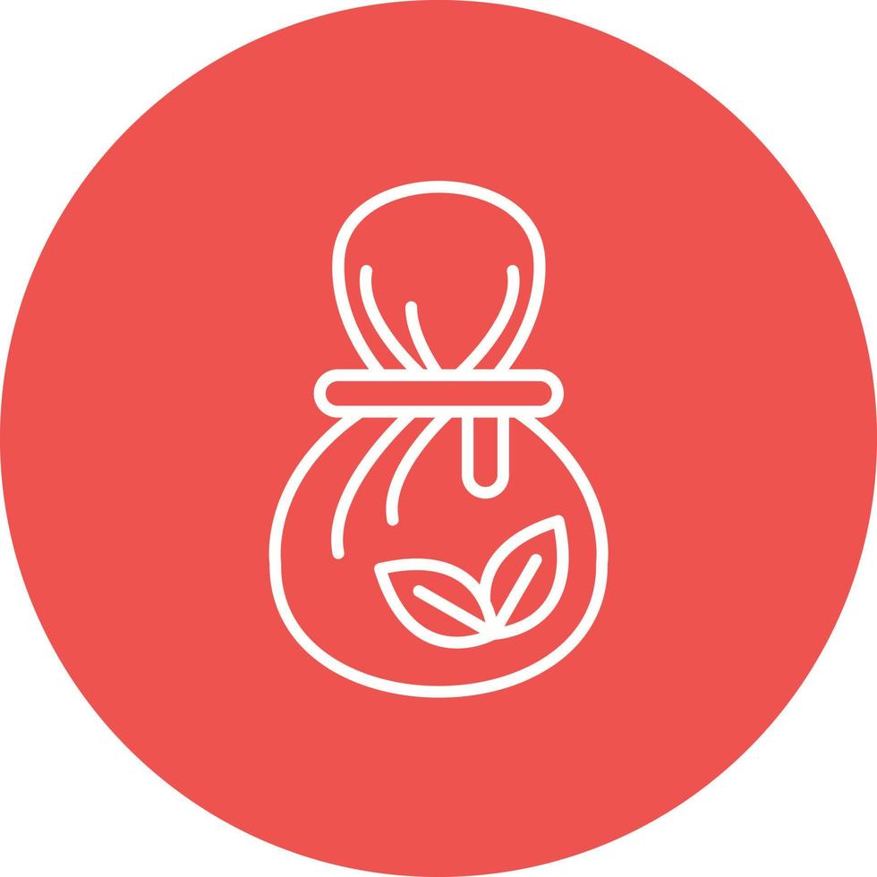 icône de fond de cercle de ligne de massage aux herbes vecteur