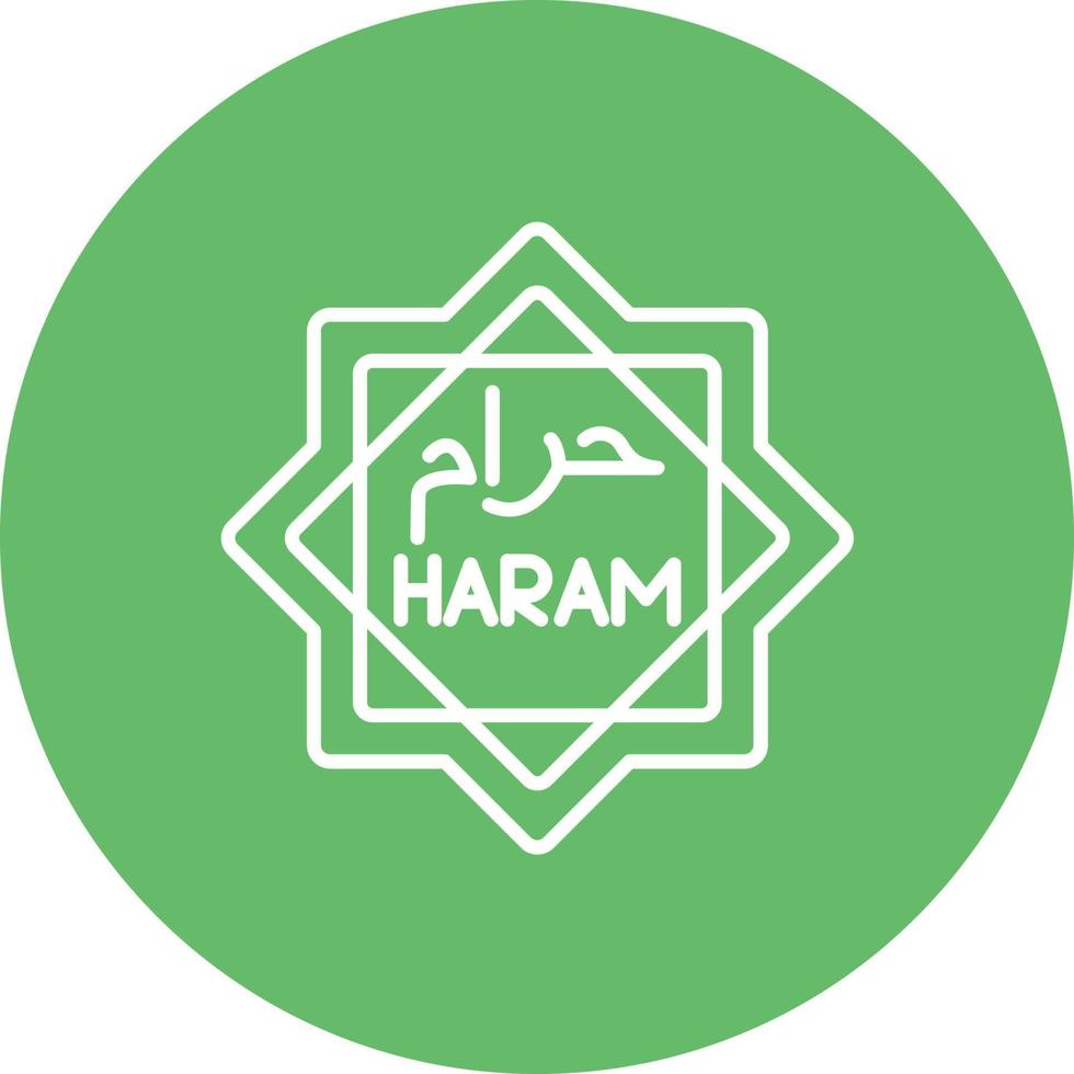 icône de fond de cercle de ligne haram vecteur