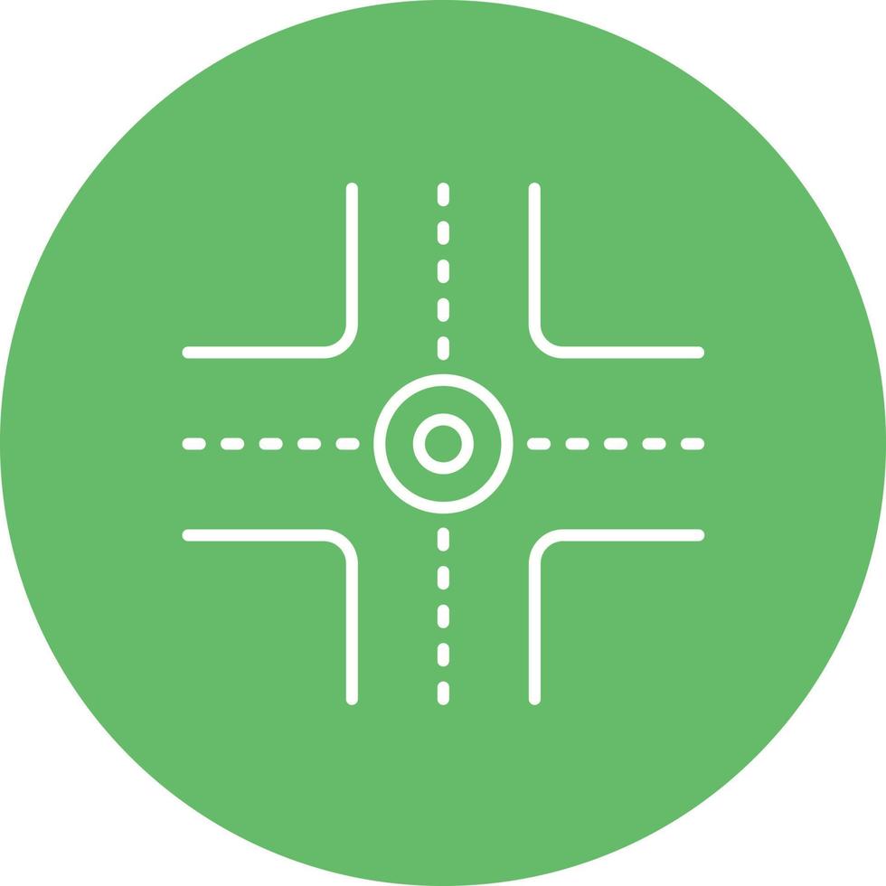 icône de fond de cercle de ligne d'intersection à quatre voies vecteur