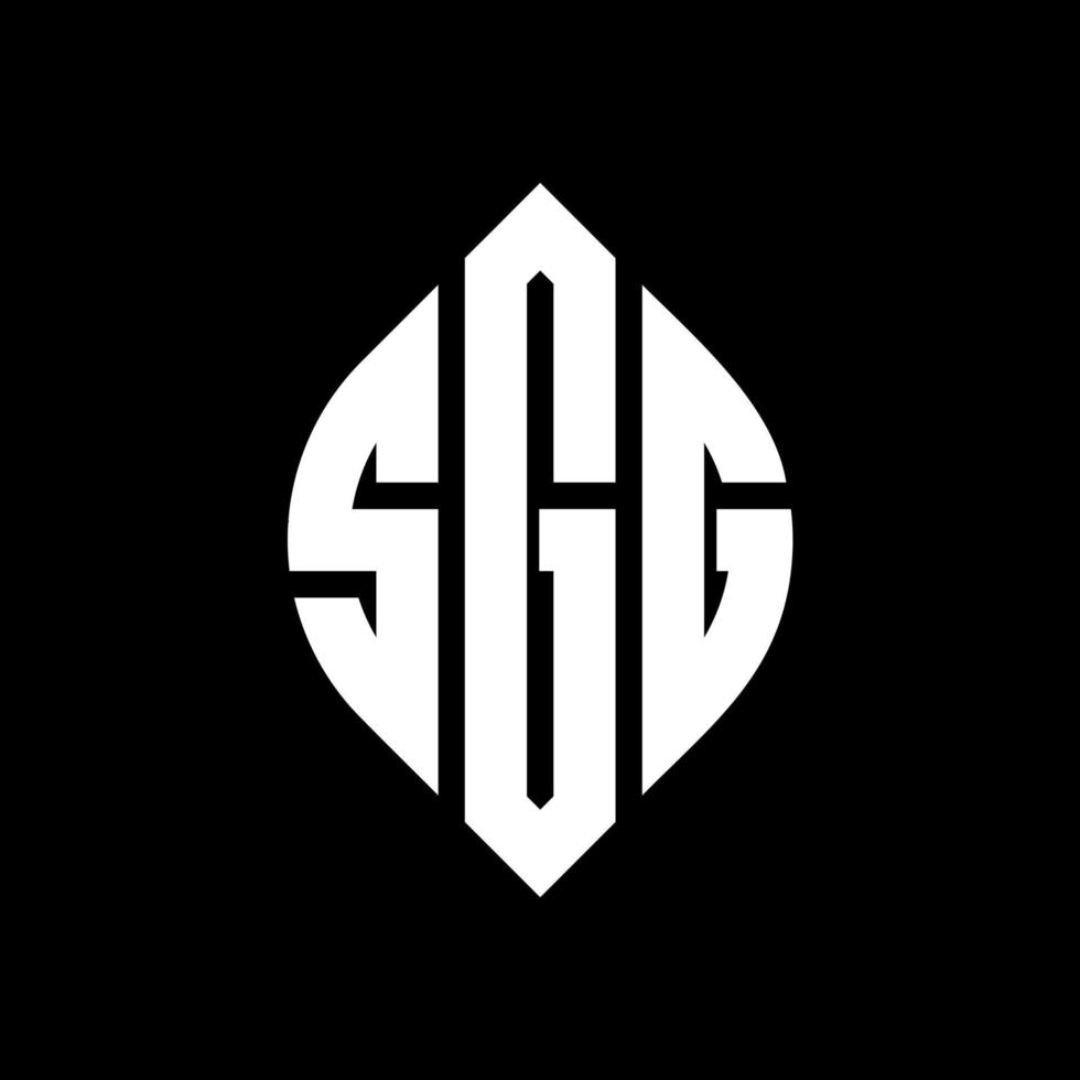 création de logo de lettre de cercle sgg avec forme de cercle et d'ellipse. lettres d'ellipse sgg avec style typographique. les trois initiales forment un logo circulaire. sgg cercle emblème abstrait monogramme lettre marque vecteur. vecteur