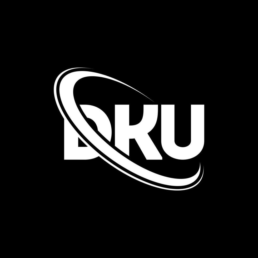 logo dku. lettre dku. création de logo de lettre dku. initiales logo dku liées avec un cercle et un logo monogramme majuscule. typographie dku pour la technologie, les affaires et la marque immobilière. vecteur