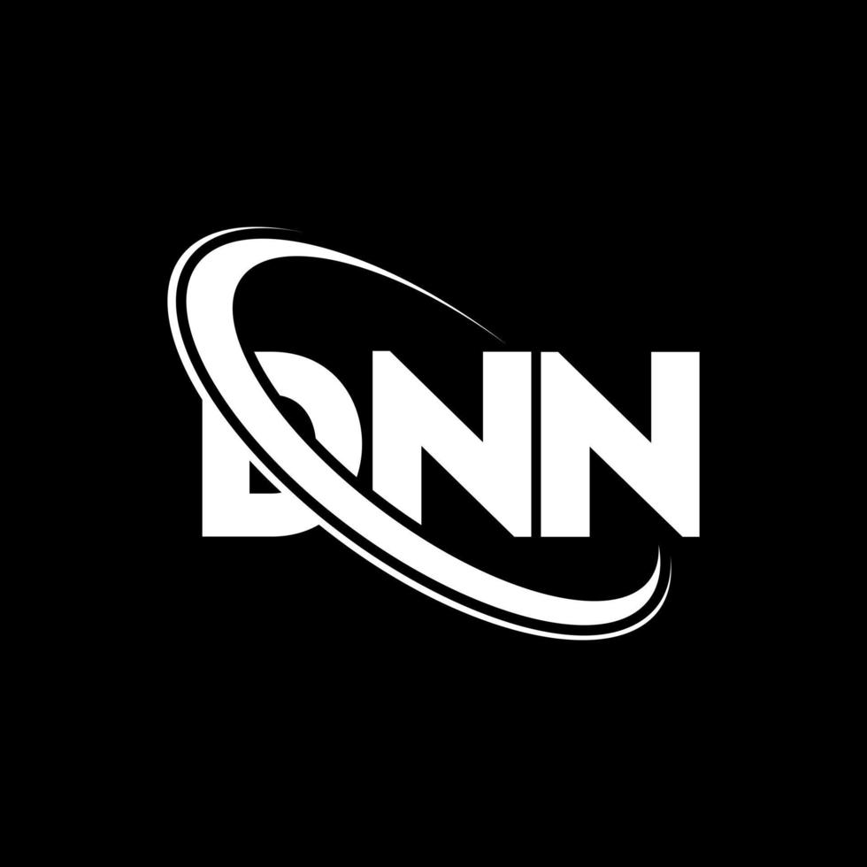 logo dnn. dnn lettre. création de logo de lettre dnn. initiales logo dnn liées avec un cercle et un logo monogramme majuscule. typographie dnn pour la technologie, les affaires et la marque immobilière. vecteur