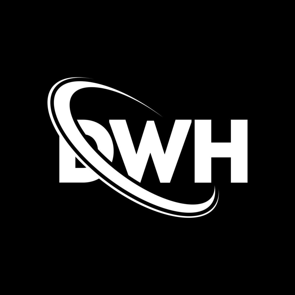 logo DWH. lettre dwh. création de logo de lettre dwh. initiales logo dwh liées avec un cercle et un logo monogramme majuscule. typographie dwh pour la technologie, les affaires et la marque immobilière. vecteur