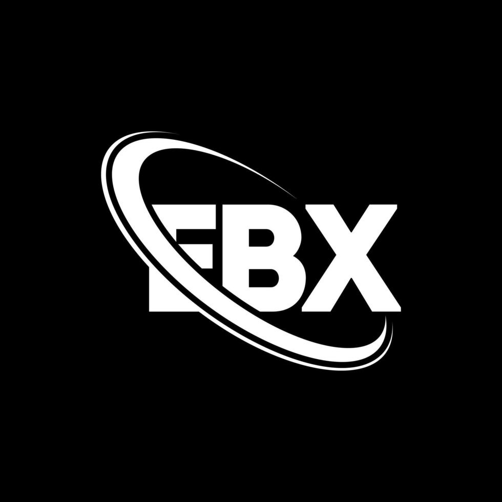 logo ebx. lettre ebx. création de logo de lettre ebx. initiales logo ebx liées avec un cercle et un logo monogramme majuscule. typographie ebx pour la technologie, les affaires et la marque immobilière. vecteur