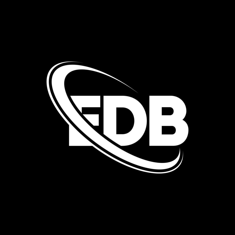 logo edb. lettre de l'edb. création de logo de lettre edb. initiales logo edb liées par un cercle et un logo monogramme majuscule. typographie edb pour la technologie, les affaires et la marque immobilière. vecteur