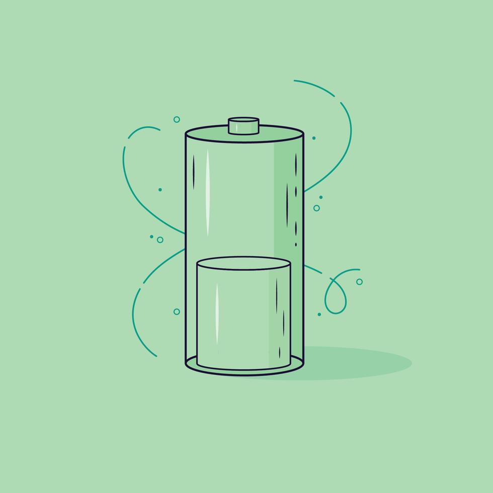 illustration de batterie vert clair, icône de vecteur de batterie