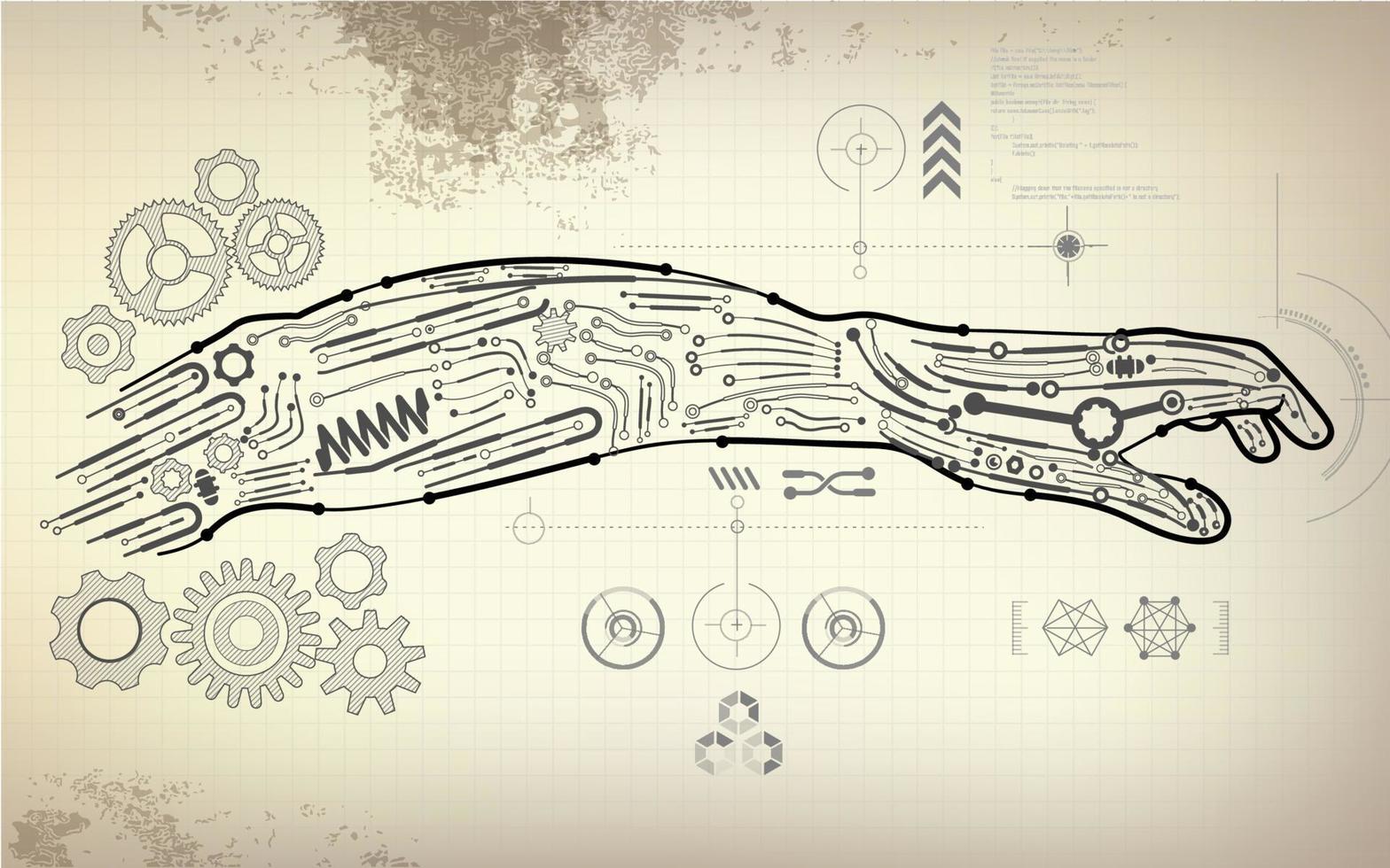 dessin de bras robotique vecteur