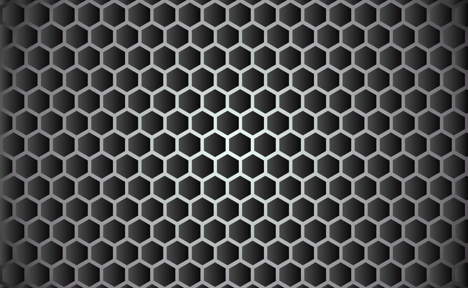 fond métallique abstrait géométrique hexagonal avec lumière. vecteur illustré