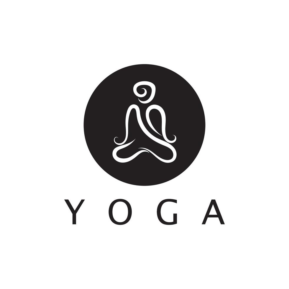 création de logo de personnes faisant du yoga symbole icône illustration vecteur