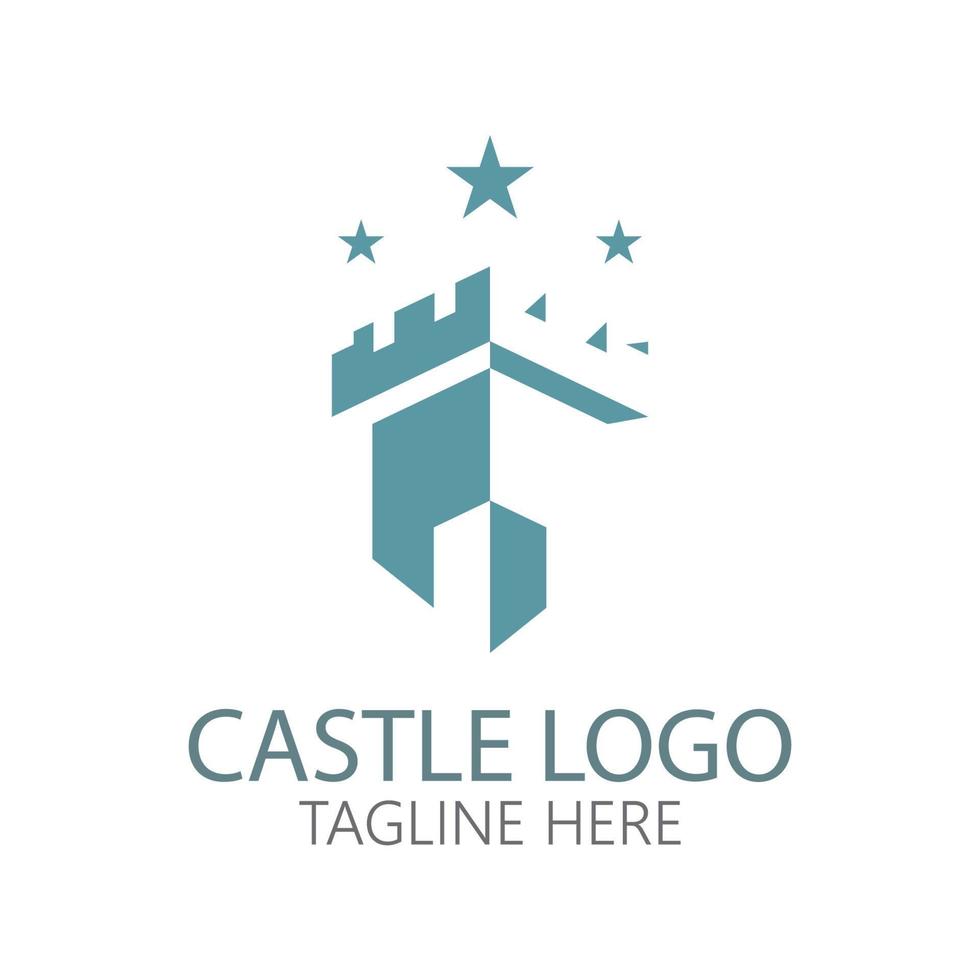 modèle de conception d'illustration vectorielle de symbole de logo de château vecteur