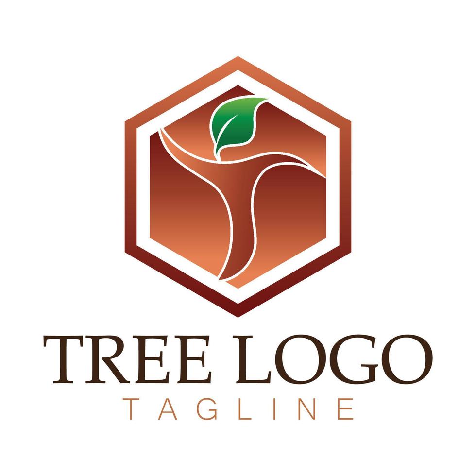 arbre logo icône vector illustration design.vector silhouette d'un arbre modèles de logo arbre et racines arbre de vie illustration de conception