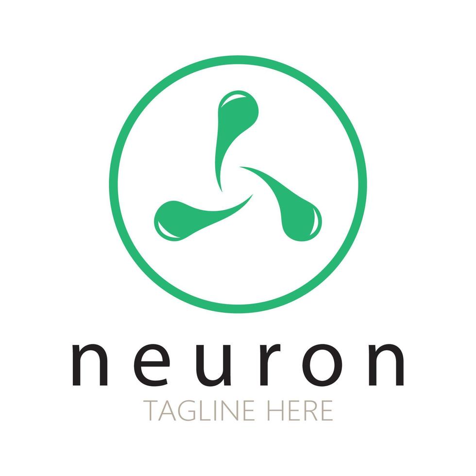 logo de neurone ou création de logo de cellule nerveuse, icône de modèle d'illustration de logo de molécule avec concept vectoriel