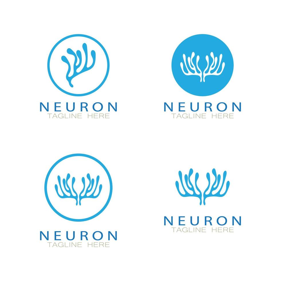 logo de neurone ou création de logo de cellule nerveuse, icône de modèle d'illustration de logo de molécule avec concept vectoriel