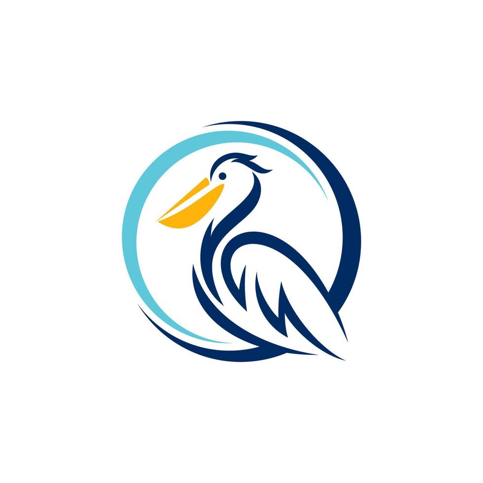 modèle vectoriel de conception abstraite de logo oiseau pélican