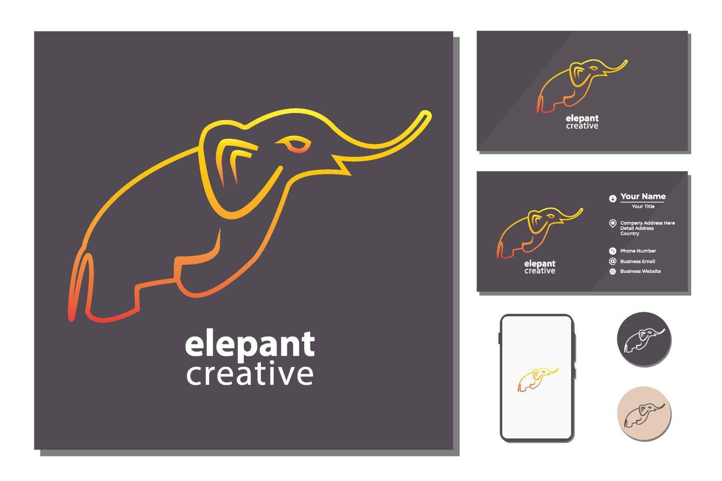 création de logo d'éléphant vecteur