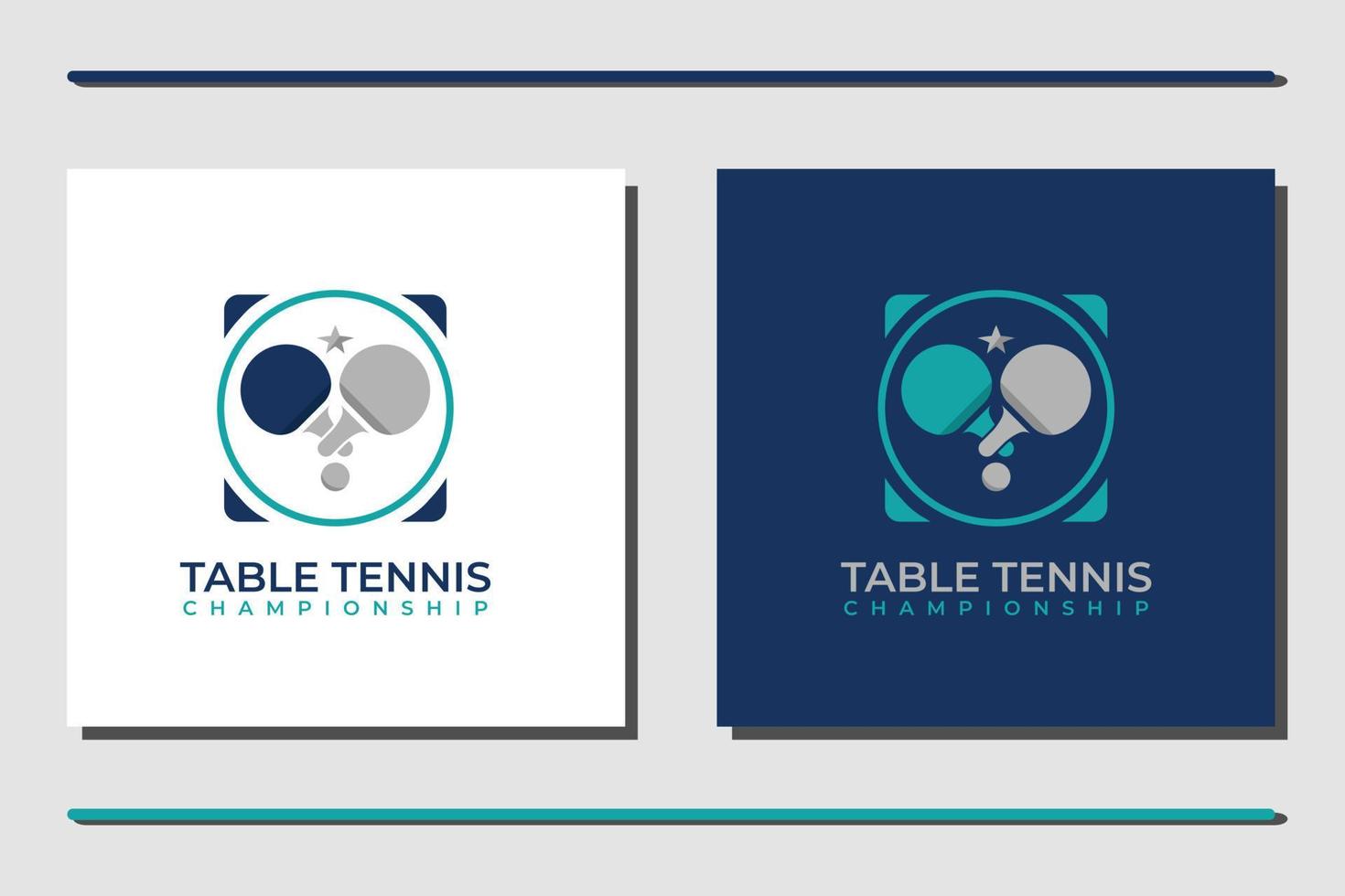 deux raquettes de ping-pong croisées et emblème de balle vecteur