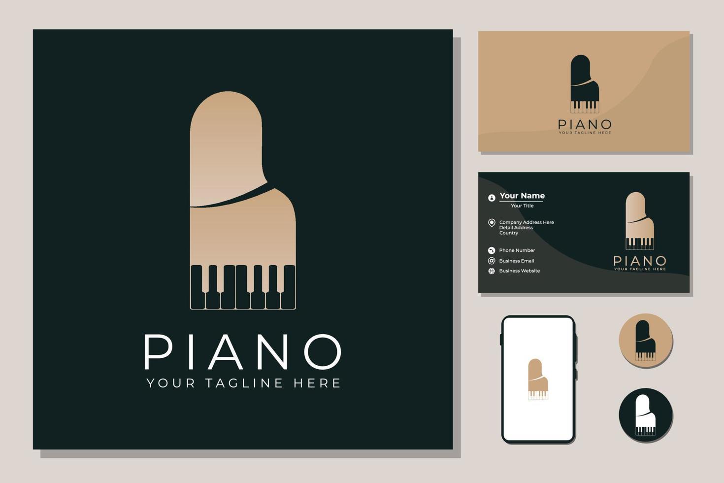 logo concept son de piano vecteur