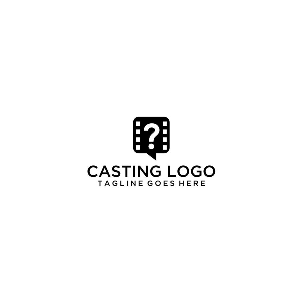 parler de film et poser une question vecteur de conception de modèle de logo