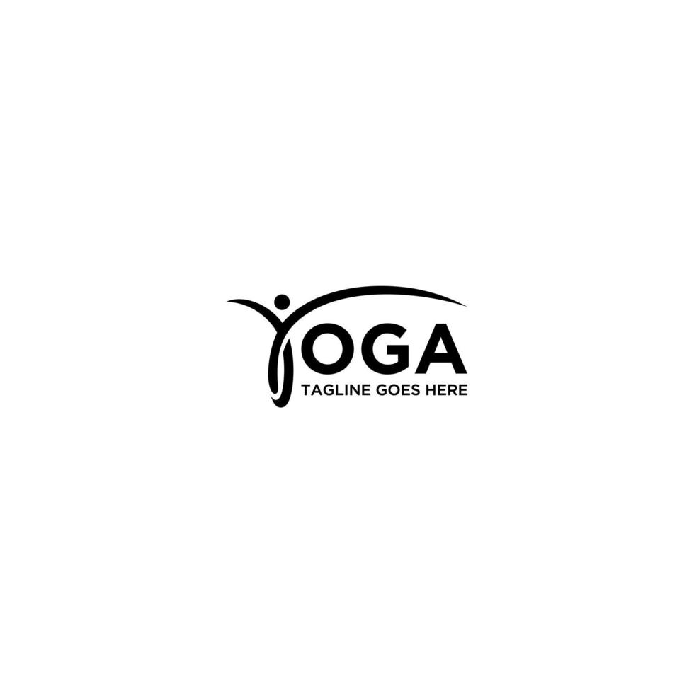 conception de signe de logo de yoga. vecteur