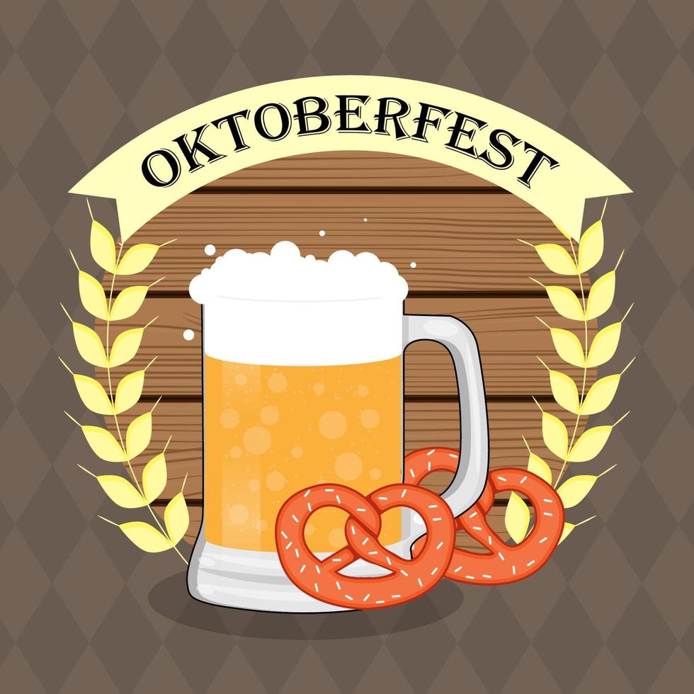 affiche de l'oktoberfest, bière, illustration vectorielle vecteur