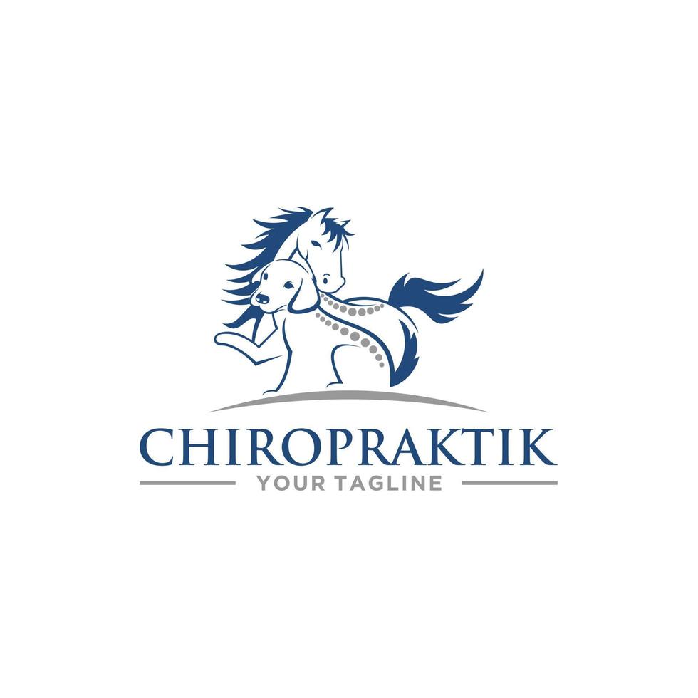 création de signe de logo animal chiropraktik vecteur