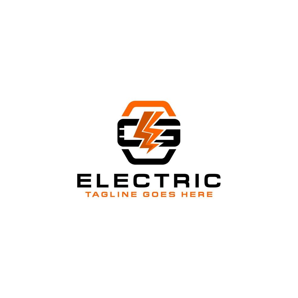 ceg initiale avec e flash electric logo energy company vecteur