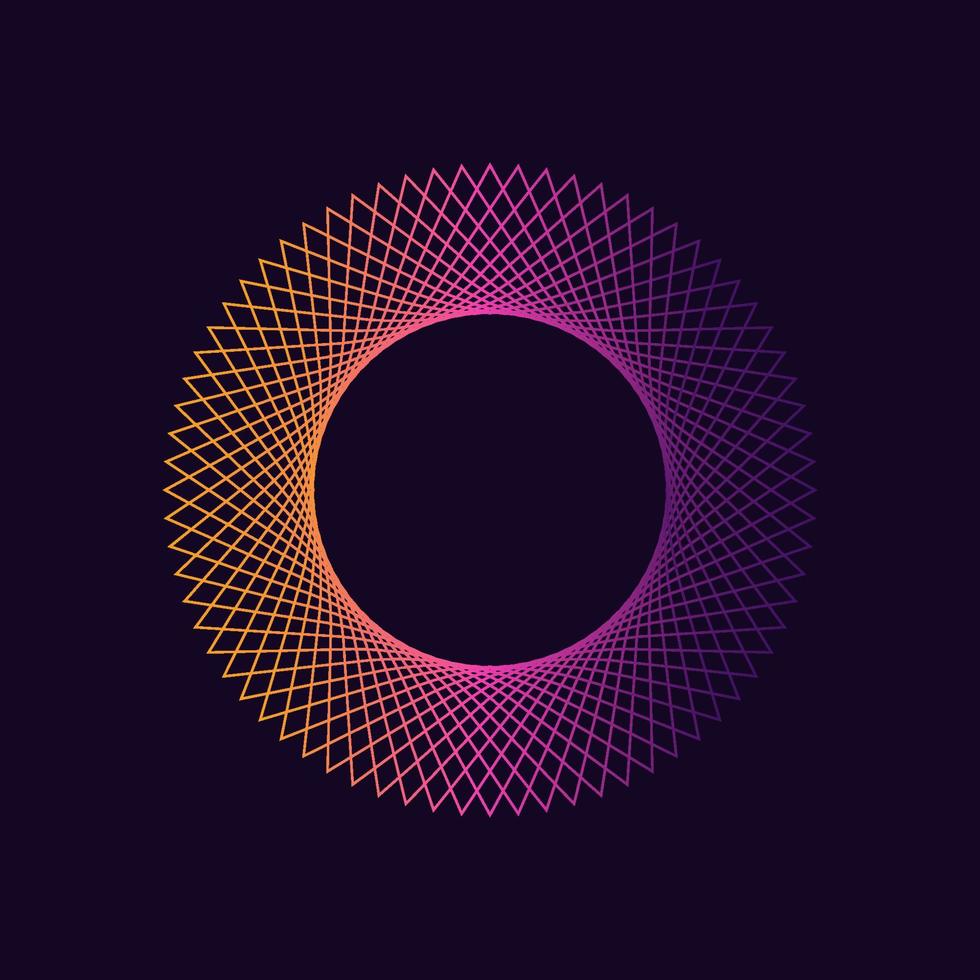 forme de cercle de dégradé dynamique. élément graphique moderne abstrait. conception d'ondes linéaires colorées. modèle de vecteur. vecteur