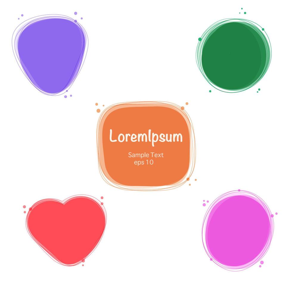 ensemble abstrait rond, carré, triangle et autre bannière avec des lignes et des particules et des molécules. éléments de conception de vecteur. vecteur